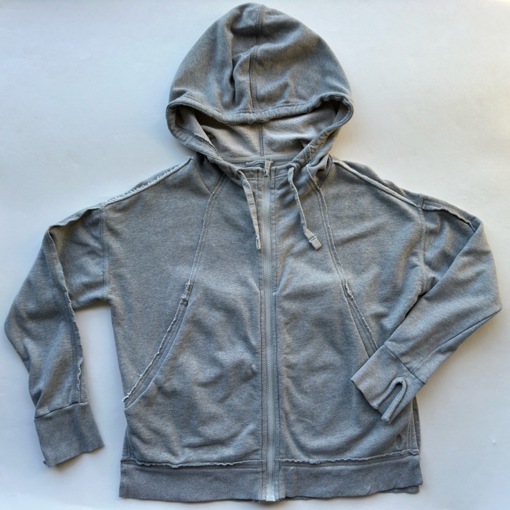 Free People Movement Only One Full Zip Hoodie Gray Large Pockets Women’s Size S - Picture 5 of 12